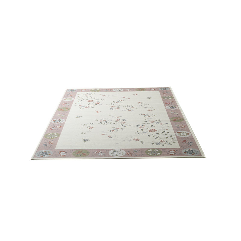 Machine Woven Cream/Pink Indoor Rug, Rectangle 120 x 170cm