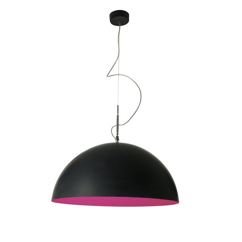 1 - Light Black Dome Pendant, Black/Magenta