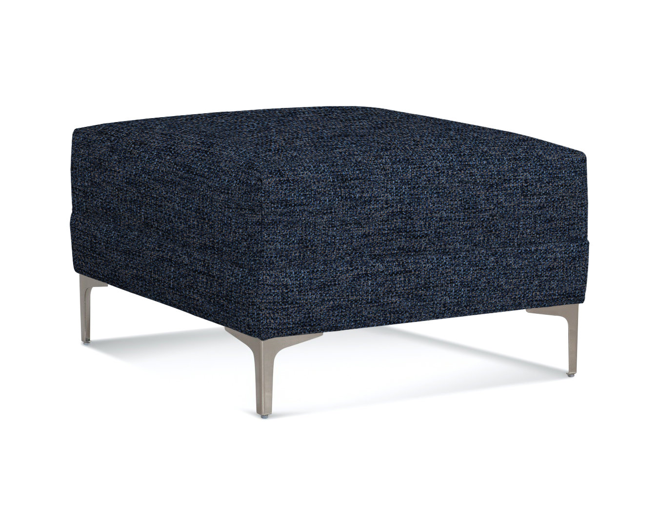 Alexa Upholstered Ottoman, Basic Navy 100% Polyester