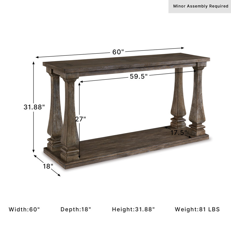 Danyar 60'' Console Table, Weathered Gray
