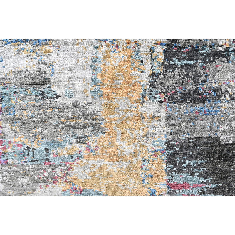 High-Quality Hand-Knotted Charcoal And Grey Area Rug