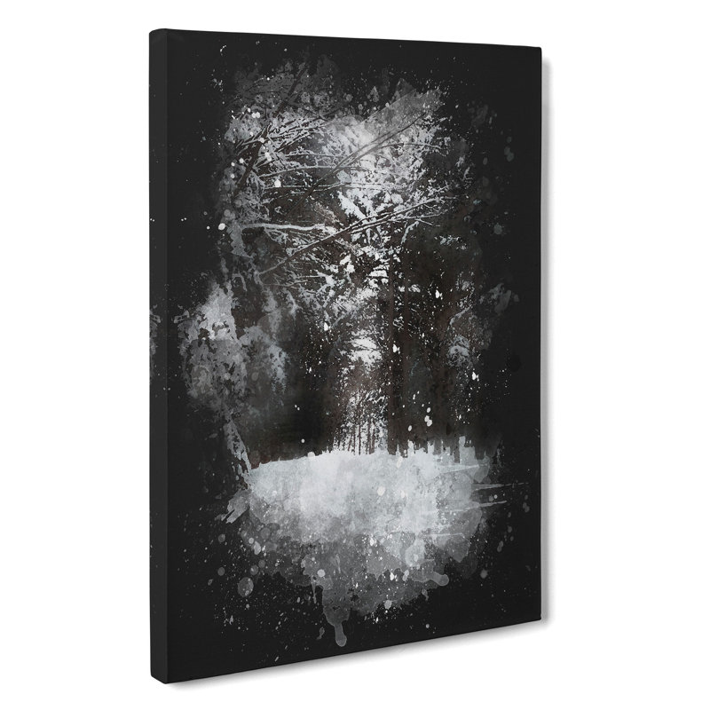 Road Through The Winter Forest - Wrapped Canvas, 76cm H x 50cm W x 3cm D