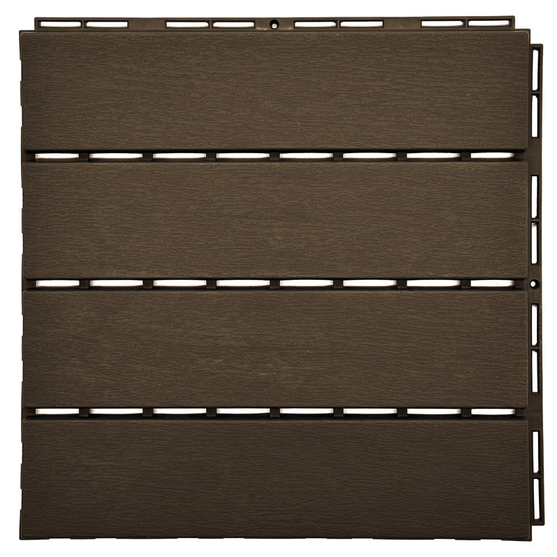 Simar 30cm L x 30cm W Plastic Interlocking Deck Tile, Brown