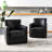 Sandra 29'' Wide Genuine Leather Swivel Chair (Set Of 2)-1914521481