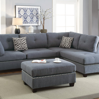 3 pièces Canapé modulaire gris et gris