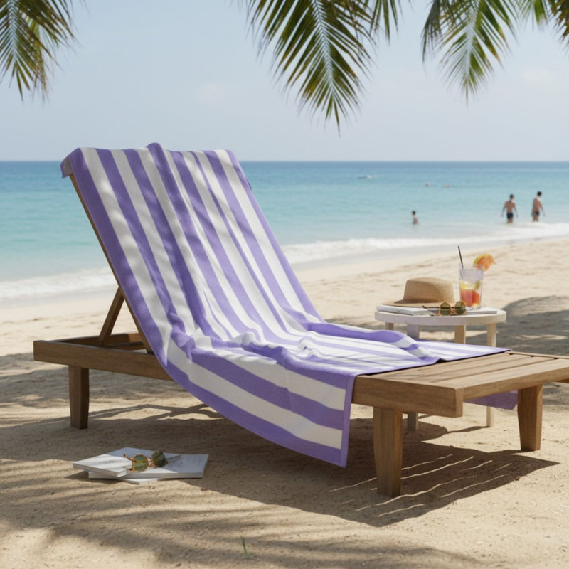 Serviette de plage absorbante 100% coton Vaurna Beach Luxury Resort - Pervenche 2 PAQUET, Pervenche