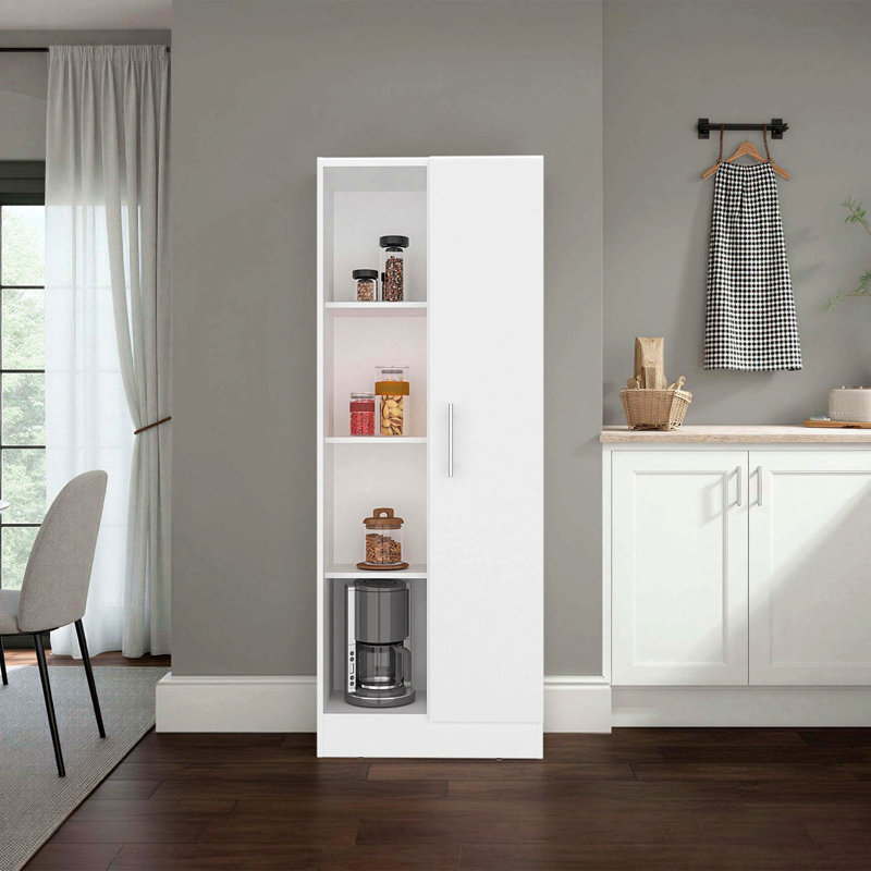 White 1-Door Kitchen Pantry Cabinet
