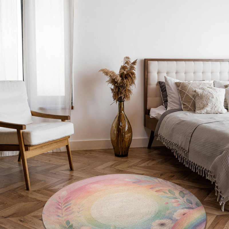 Tapis tressé Color Flow, Rond 5 pi