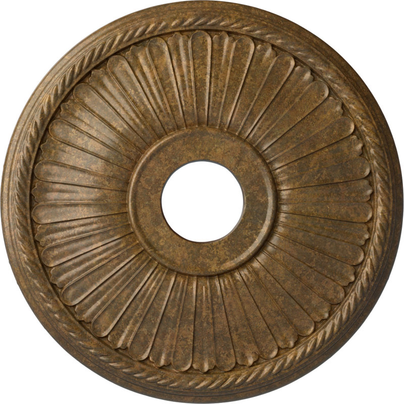 Endurathane Berkshire Ceiling Medallion, 20 1/8"OD x 3 7/8"ID x 1 7/8"P (Fits Canopies up to 6 3/8"), Hand-Painted Rubbed Bronze Finish