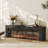 Black Solid Wood TV Cabinet Fireplace-118342485-118342488
