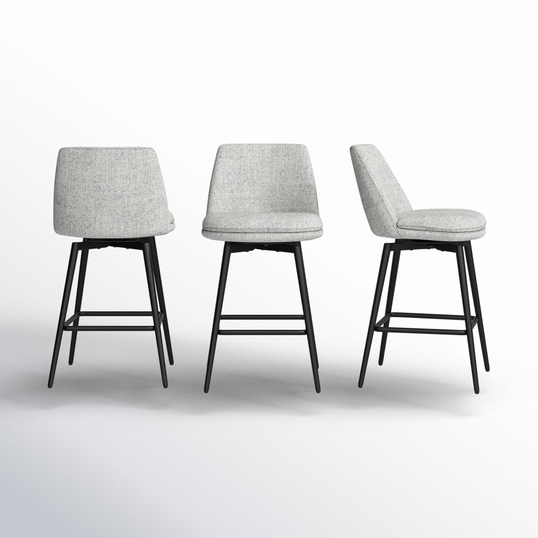 Betzalel Swivel Upholstered Counter Stool (Set of 3) Wade Logan®