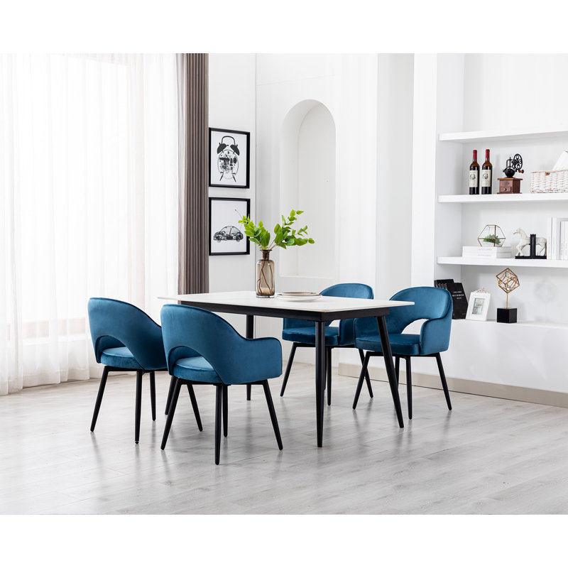 EWX19027DC 47cm H Side Chair, Blue / White / Grey