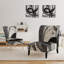Black and White Minimalistic Painting - Modern Upholstered Slipper Chair