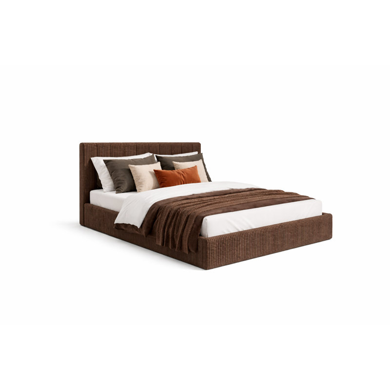 Upholstered Ottoman Storage Bed, European Double (140 x 200 cm) , Brown