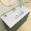 Surface solide l 48 po x P 22 po avec comptoir de meuble-lavabo rectangulaire en pierre et comptoir avec drain pré-percé et dosseret en H 1,38 po