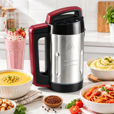 Machine à soupe 1,6 L, 6 programmes en 1 pour soupes onctueuses et épaisses, smoothies, compotes et garder au chaud
