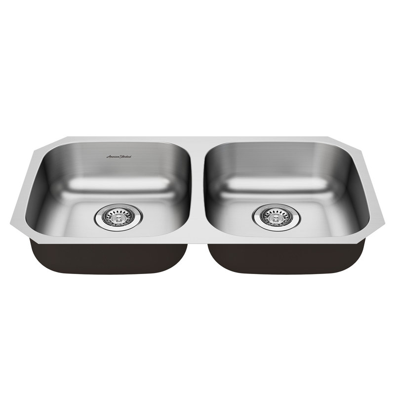 Portsmouth 32.25'' L Double Bowl Stainless Steel Kitchen Sink