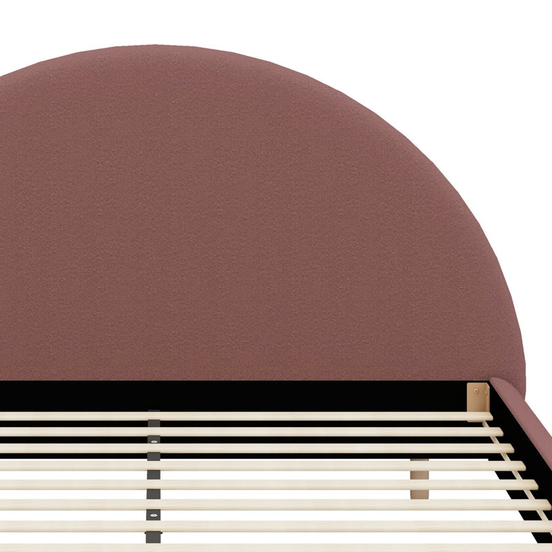 Base de lit tapissier Minimalist, Grand lit, Rouge brun-roux