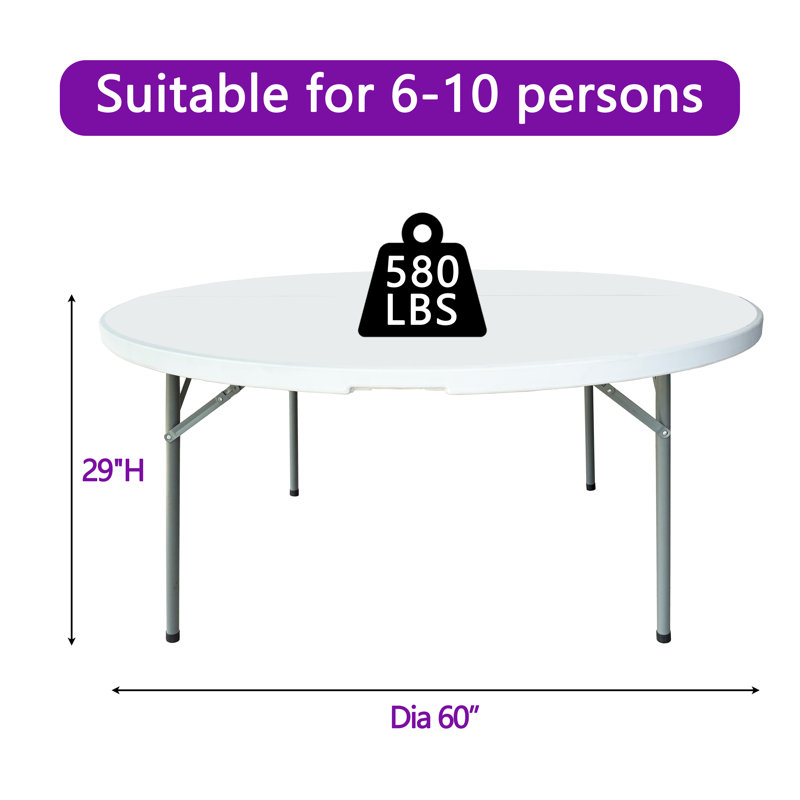 Ensemble de 10 tables de table pliables robustes et non pliables pour table de mariage