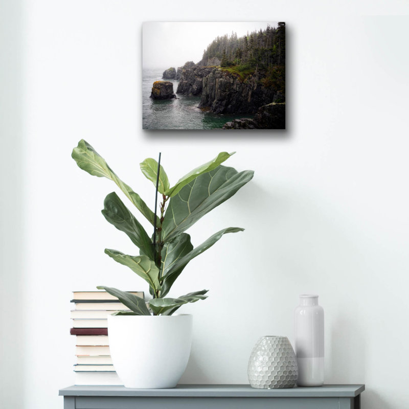 Art mural en verre épique «The Bold Coast» par Rick Berk, 24 po x 16 po, H 12 po x l 16 po x P 0,13 po