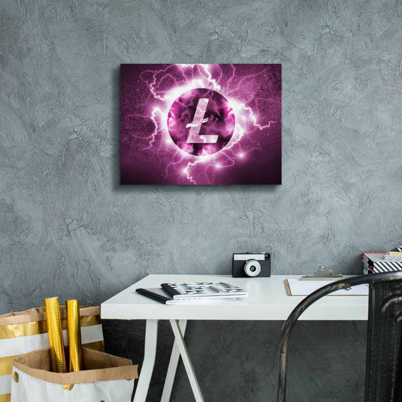 'Crypto Eclipse Litecoin Ltc' by Epic Portfolio, Canvas Wall Art, 12" H x 16" W x 0.75" D