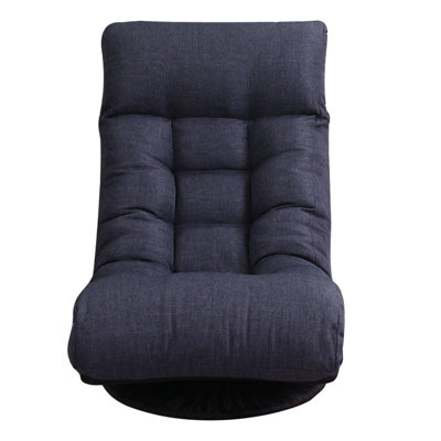 Fauteuil paresseux bleu marine avec 14 réglages de tête, structure en métal - pour sac de siège inclinable à ressorts, dossier réglable 38,12 lb