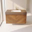 Meuble-lavabo mural simple de 76 cm (30 po) en noyer à chevrons, avec lavabo en céramique et comptoir en pierre frittée brun chaud-1776631094