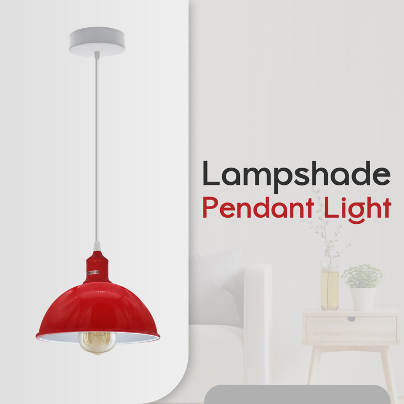 Gingras 2 - Light White Single Pendant, No, Red