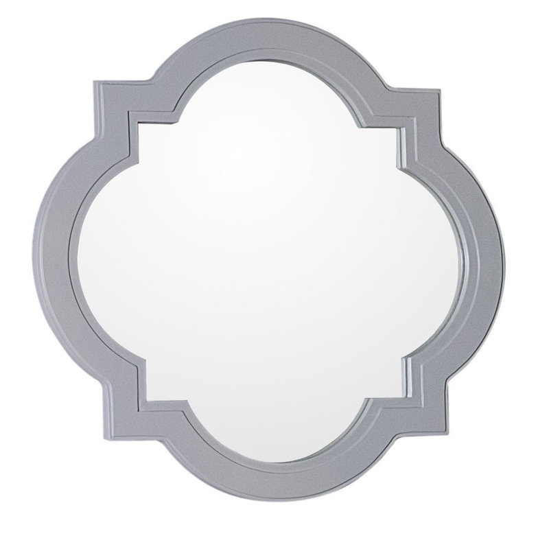 Cremeans Wood Flat Wall Mirror, Gray, 23" H x 23" W x 1" D