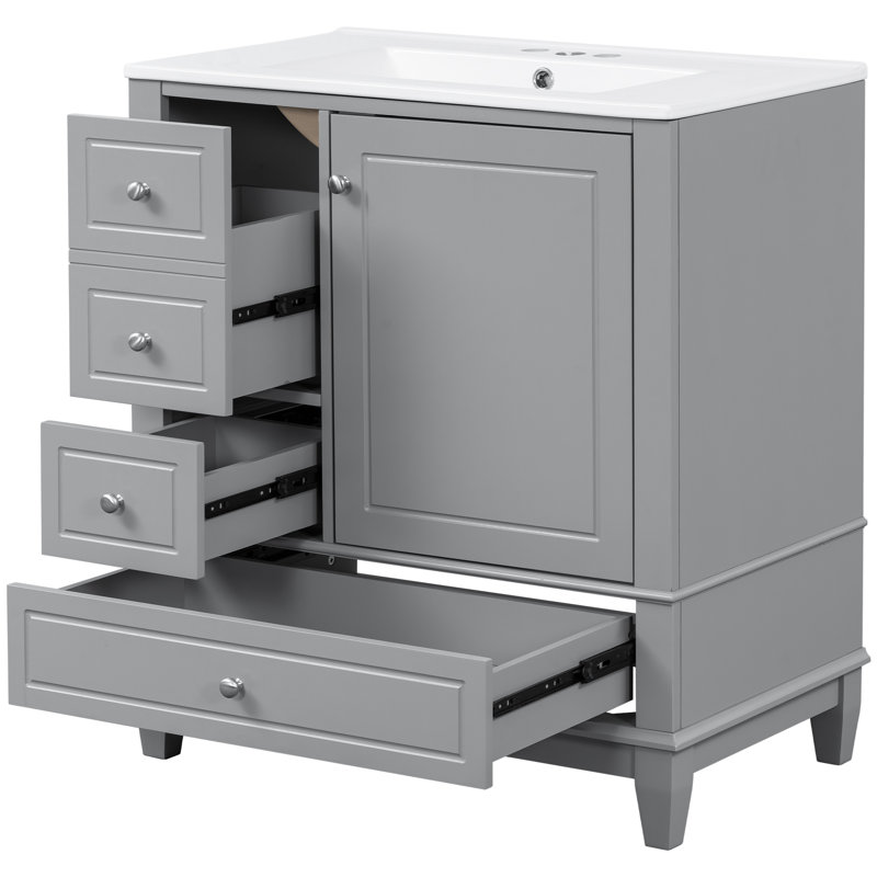 Meuble-lavabo 30 po avec lavabo, Gris