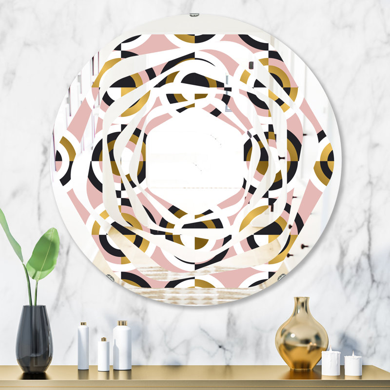 Miroir mural whirl abstract geometry i modern, H 31,5 po x l po