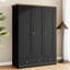 Armoire-penderie moderne à 3 portes avec 2 tiroirs, armoire avec penderie et tablettes Modern