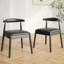 Ensemble de 2 chaises de salle à manger de style Mid-Century avec structure en chêne massif et siège tissé à la main Weave-868446764