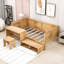 Lit de jour simple en bois avec tablettes de rangement, bureau et tabouret Gramoz-2013627344