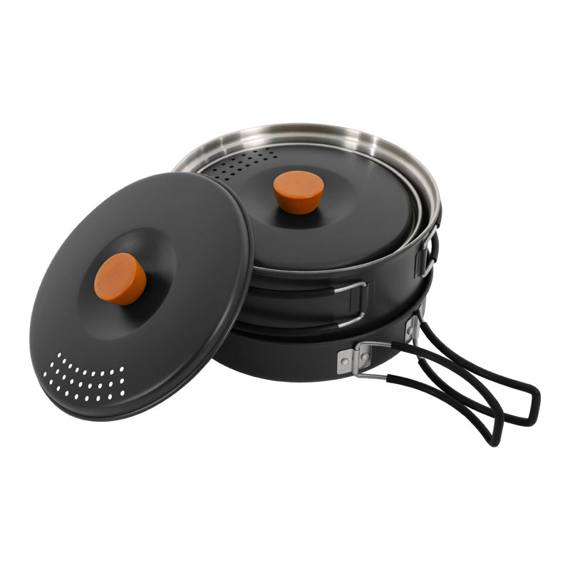 3 Piece Stainless Steel Cookware Set, Black