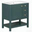 Meuble-lavabo simple 30 po avec plateau en céramique Deshong-366978332