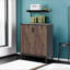 Armoire à chaussures 31,5 pouces en bois brun et noir avec portes, range-chaussures 5 niveaux