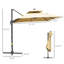 Parasol de patio en porte-à-faux de 10 pi avec éclairage à DEL et banque de puissance, rotatif à 360 °, inclinable, fonction d'inclinaison des lumières kaki, couleur pour le jardin