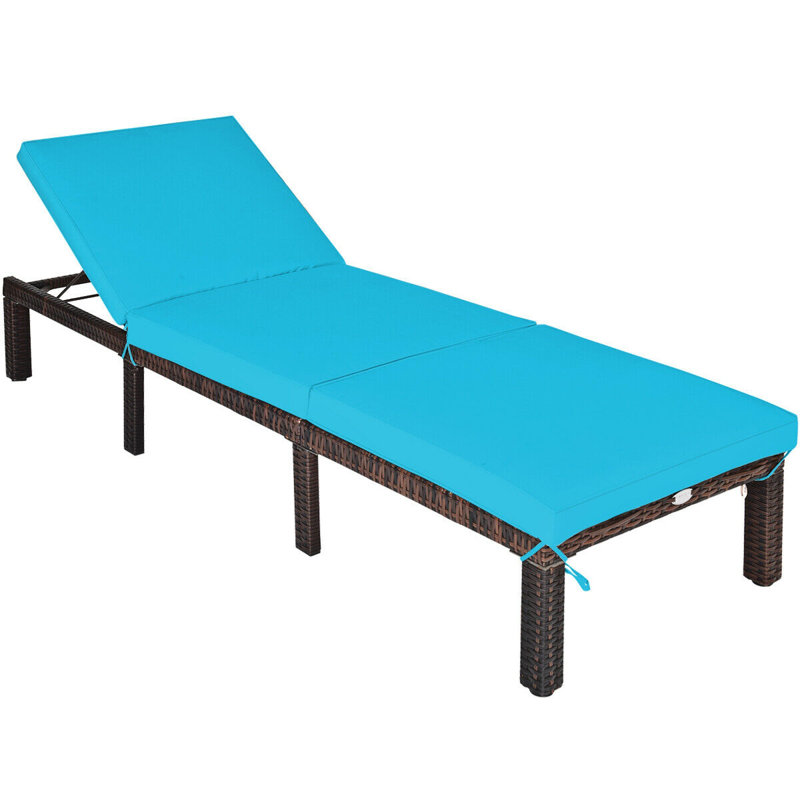 Chaise longue inclinable 77,5 po avec coussins 77,5 po, Turquoise