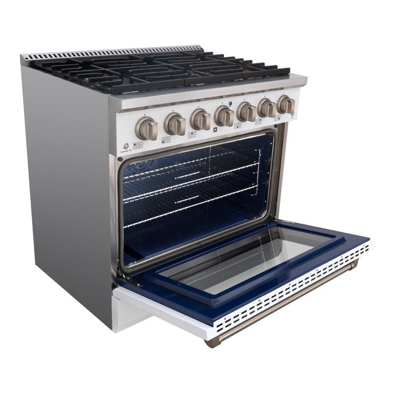 Cuisinière au gaz naturel à convection de 36 po 5,2 pieds cubes Akicon