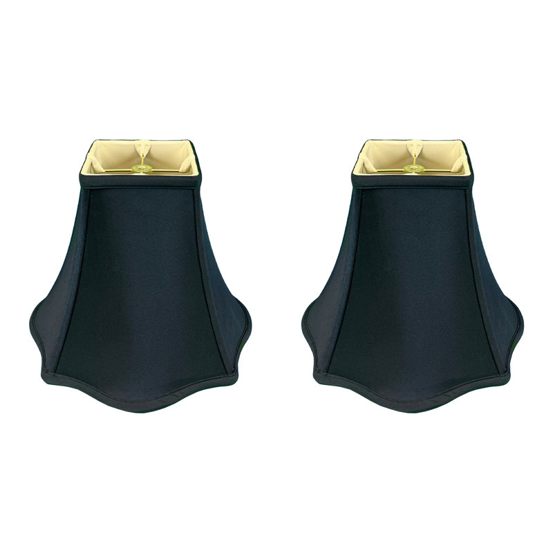 Abat-jour cloche en soie / shantung (Uno), H 9,75 po x l 12 po x P 12 po, Noir