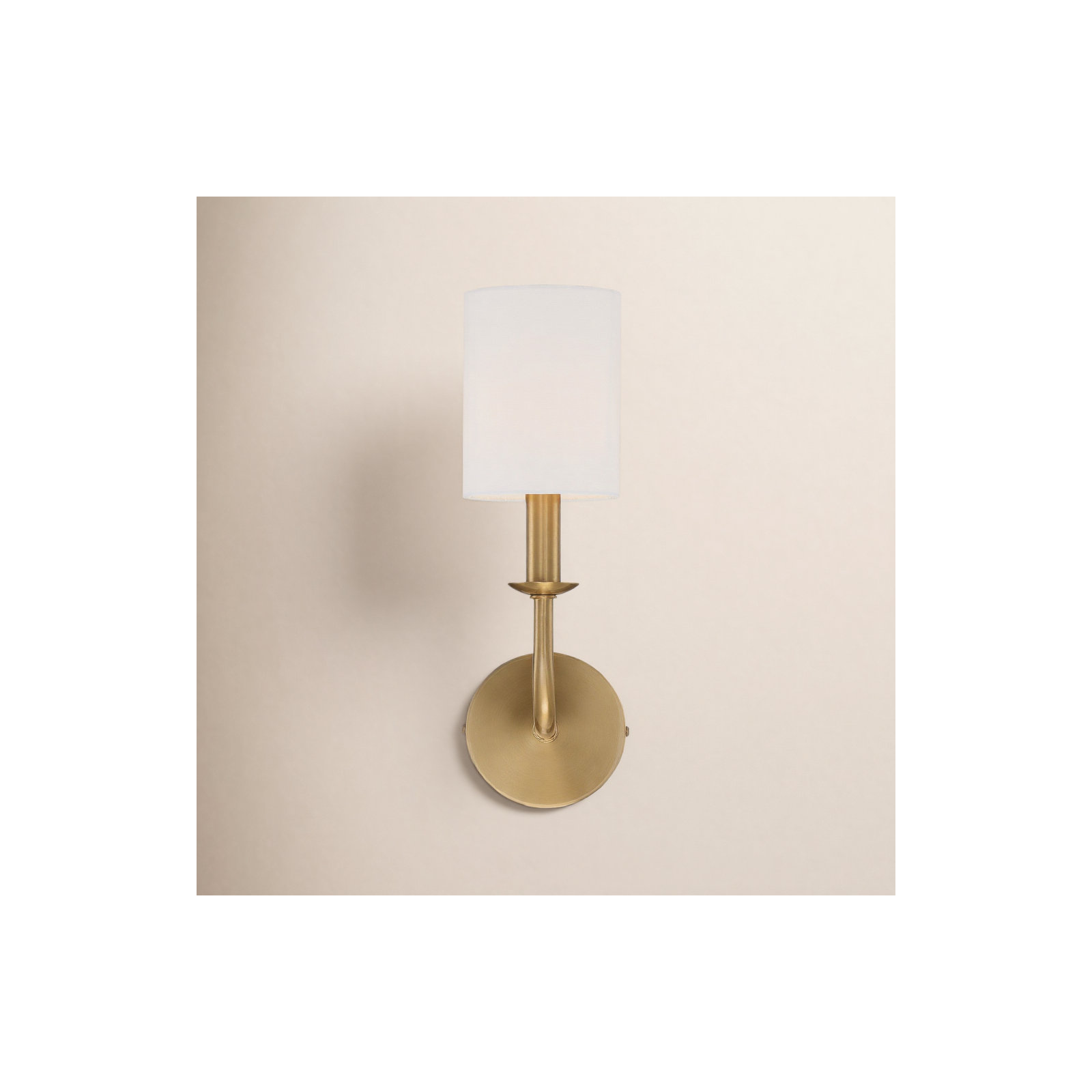 Akir Single Light Dimmable Armed Sconce, Aged Brass