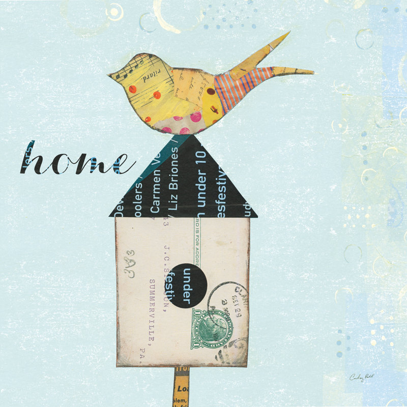 "At Home II Home" par Courtney Prahl - Art textuel sur toile tendue, H 30 po x l 30 po, Non, White Floater Framed