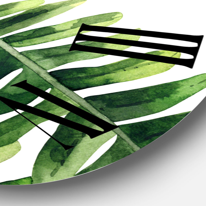 Fern Leaves - détail horloge murale, Surdimensionné
