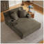 Fauteuil méridienne surdimensionné en velours côtelé, canapé-lit moderne d'intérieur pour salon et bureau, brun, aucun assemblage requis-828594971