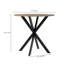 Table de salle à manger ronde 31,5 pouces, petite table de cuisine circulaire avec pieds en métal noir pour 2 à 4 personnes, table de salle à manger moderne, brun (table seulement)