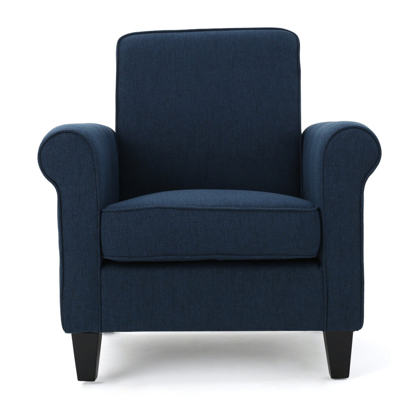 Leis Upholstered Club Chair, Dark Blue Polyester