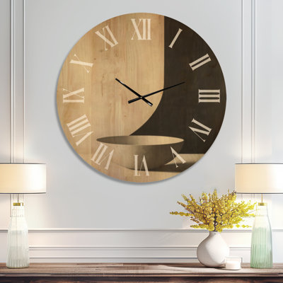 Nature morte en équilibre avec bol - Horloge murale minimaliste, impression sur bois