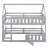 Twin Over Twin House Bunk Bed With Fence And Door-1165679976