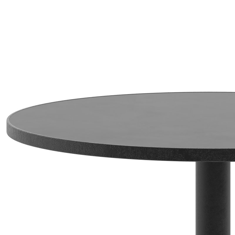 Siyah Round Aluminum Smooth Top Indoor-Outdoor Bistro Table with Base, 27.5" W x 27.5" D, Black